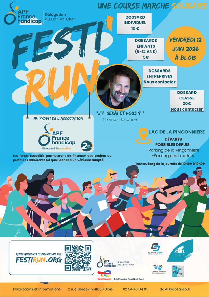Affiche festi'run la course et la marche solidaire 2025